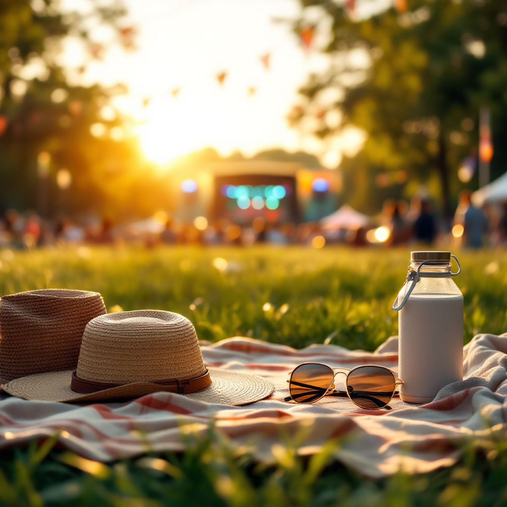 Ausrüstung für ein Open Air Konzert im Sommer worauf man achten sollte auf einer Festivalwiese