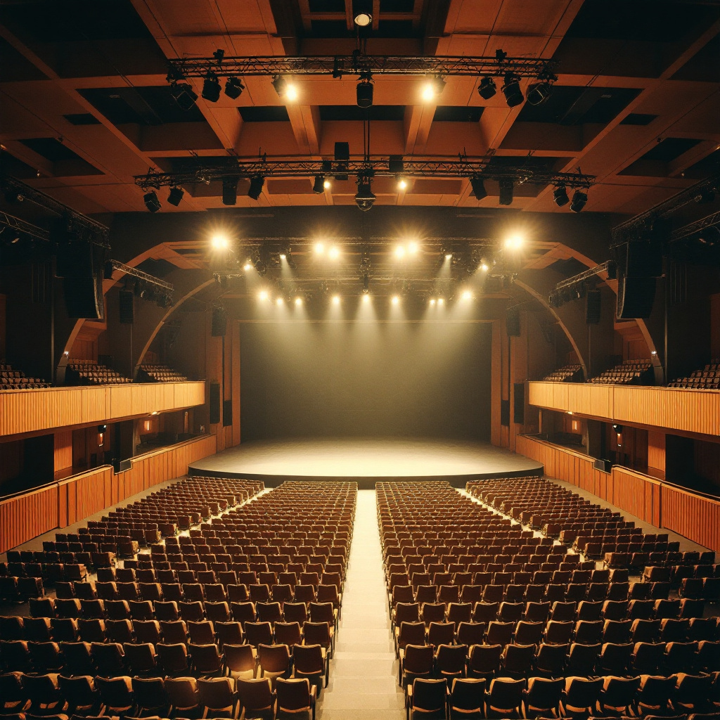 Innenansicht der Saarlandhalle Saarbrücken Geschichte und Veranstaltungen mit Bühne und Bestuhlung